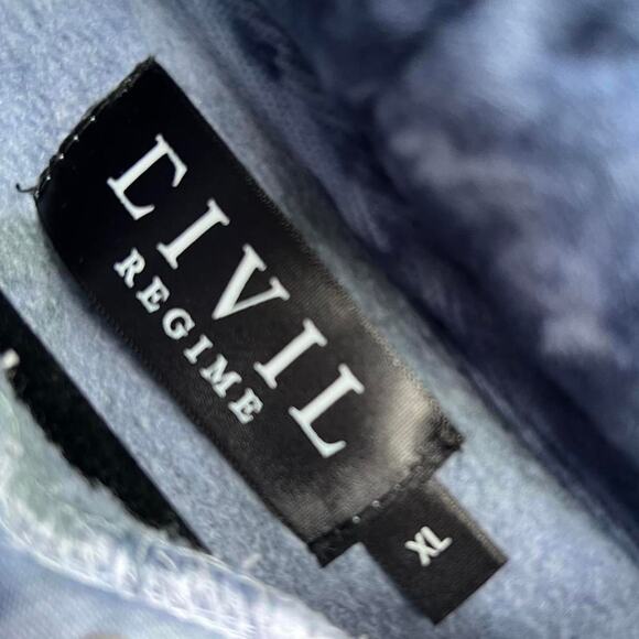 Civil Regime Green & Blue Tie Dye Hoodie With Rose Embroidery - Picture 5 of 5